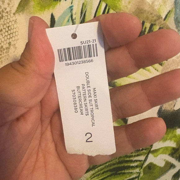 Chico's Green and Blue Leaf Print Maxi Skirt - Picture 5 of 7